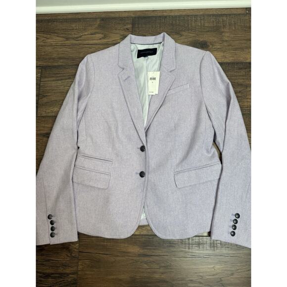 Banana Republic Wool Blend Herringbone Blazer Jacket Lilac Women’s 12 NWT - Picture 6 of 10